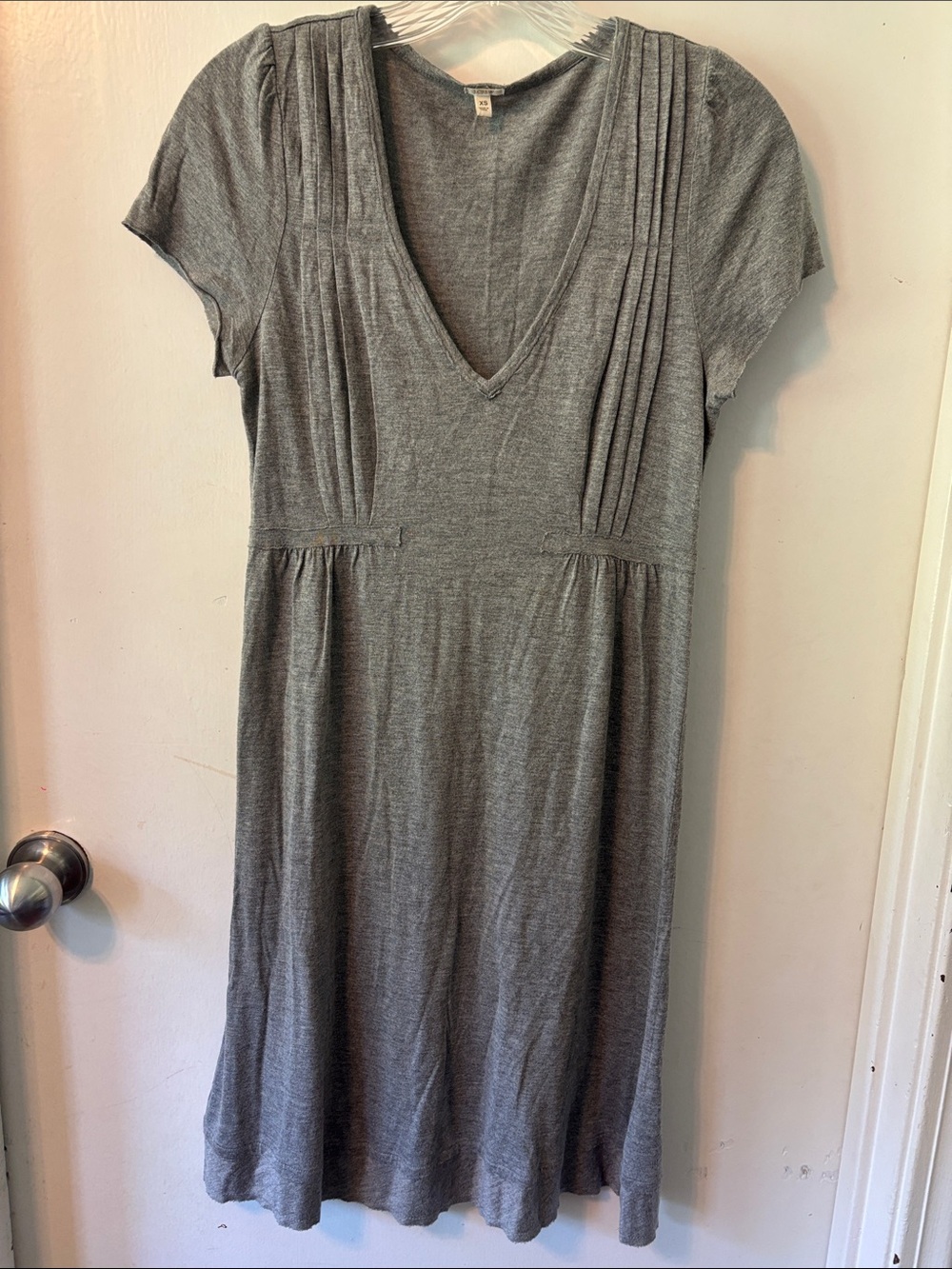 J. Crew Heather Gray V-Neck Midi Dress
